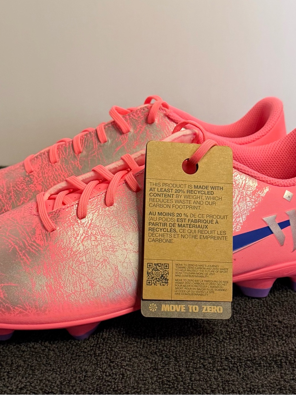 Nike Zoom Mercurial Vapor 16 Club VJR FG/MG Football Cleats Pink Blue Size 11